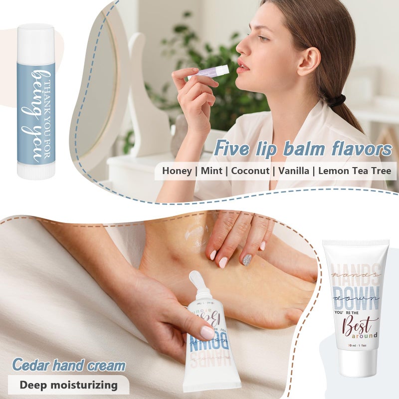 Heigble 20 Sets Coworker Valentines Bulk Gifts for Women Hand Cream and Lip Balm Set Inspirational Hand Lotion Thank You Gift for Office Female Coworker Team Staff Teacher Nurses Colleague - Image 3